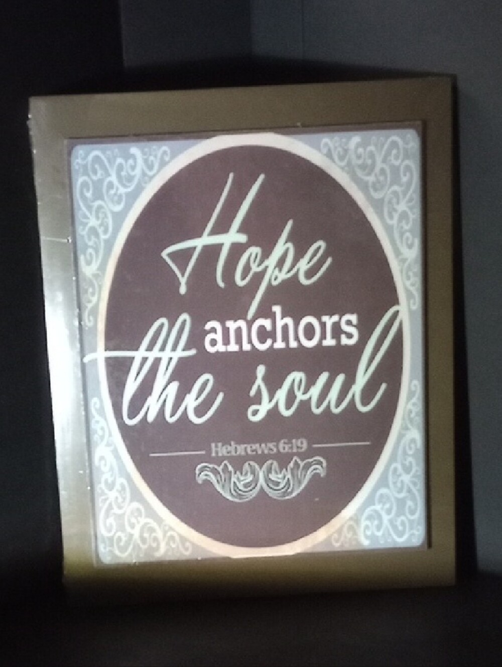 Hope Anchors the Soul Framed Wall Art - Brown & Cream